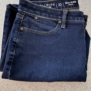 Talbots Flawless  Slim Ankle Curvy Jeans - Dark Blue Size 10